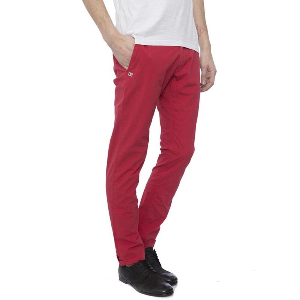 DANIELE ALESSANDRINI Cotton Twill Chinos Men RED Pants